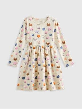 Quince Organic Cotton Long Sleeve Fit and Flare Pocket Dress